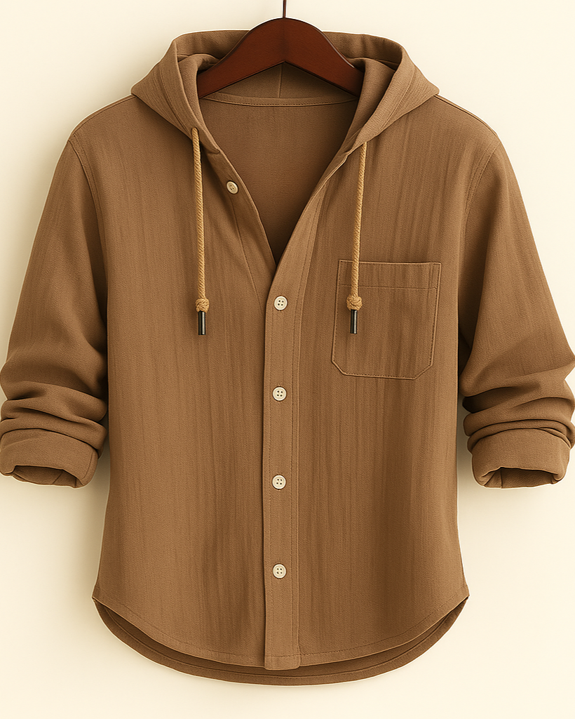 LORENZ | Camicia con cappuccio in cotone