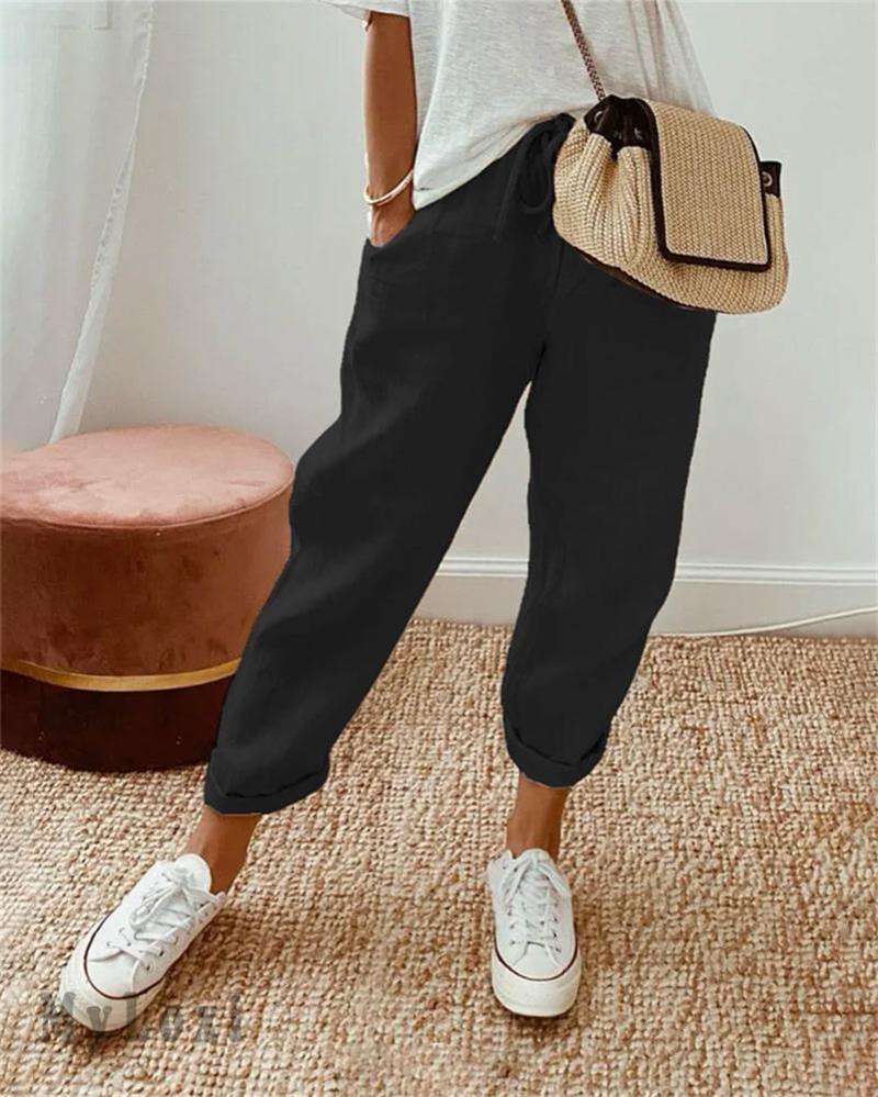 Sofia | Pantaloni in cotone e lino dal taglio elegante