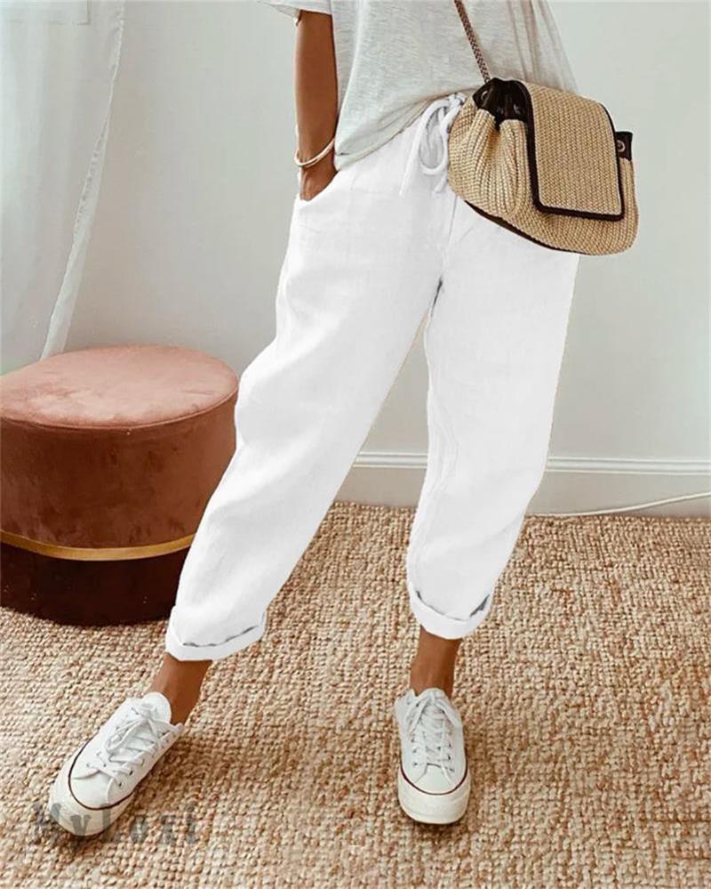 Sofia | Pantaloni in cotone e lino dal taglio elegante