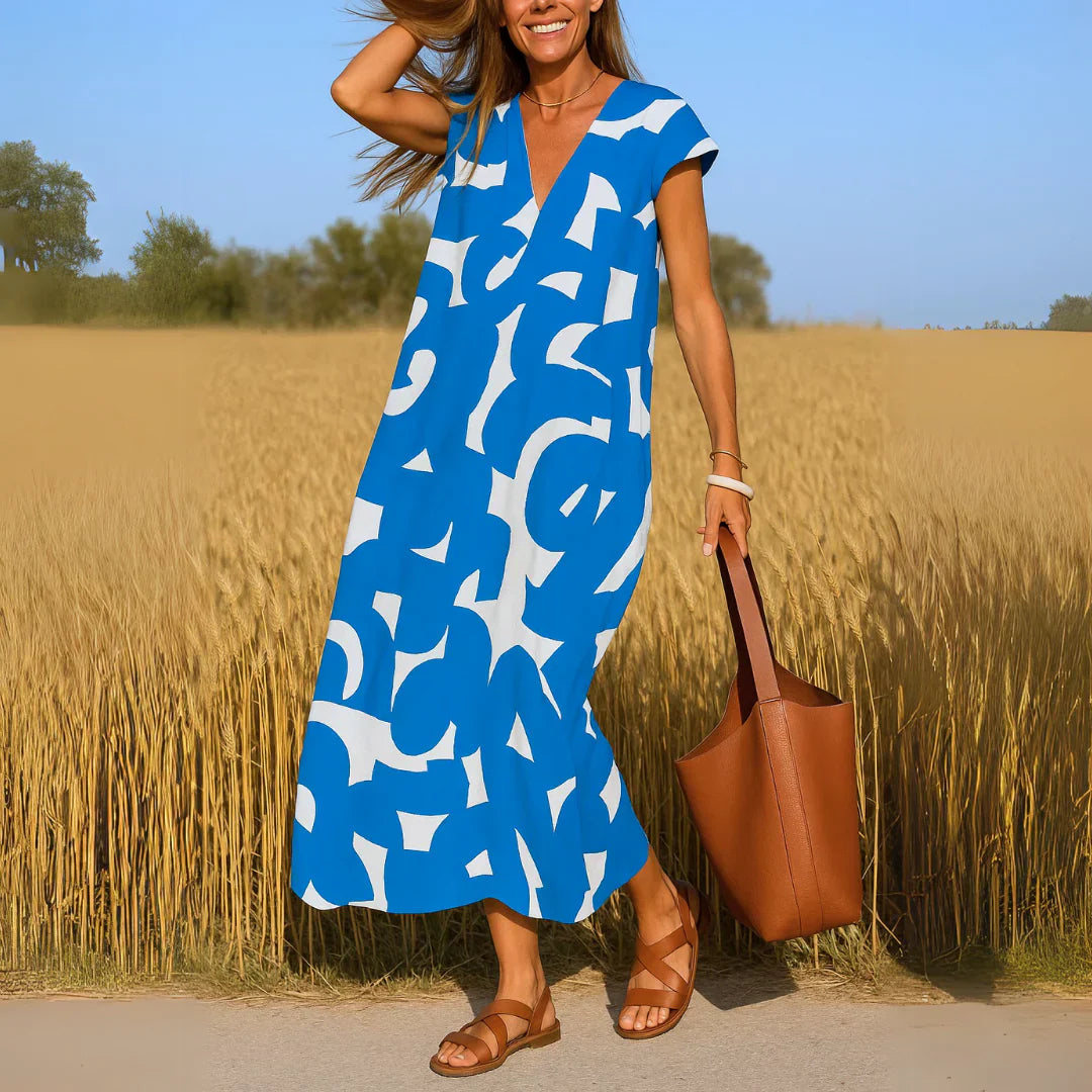 Olivia - Vestito Comodo ed Elegante con Stampa Astratta