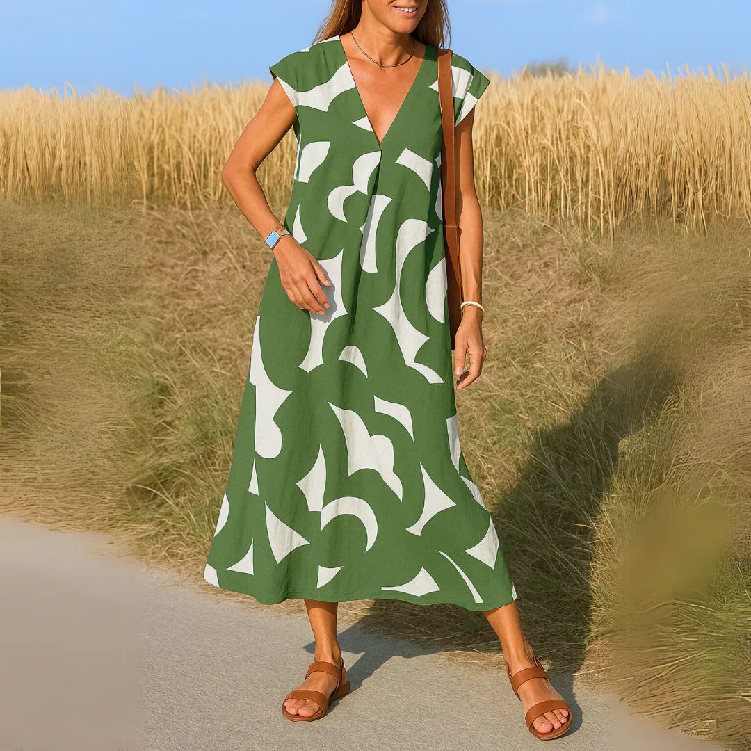Olivia - Vestito Comodo ed Elegante con Stampa Astratta