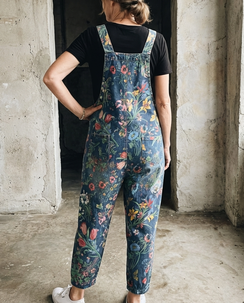 Flora | Salopette Larghe con Stampa Floreale