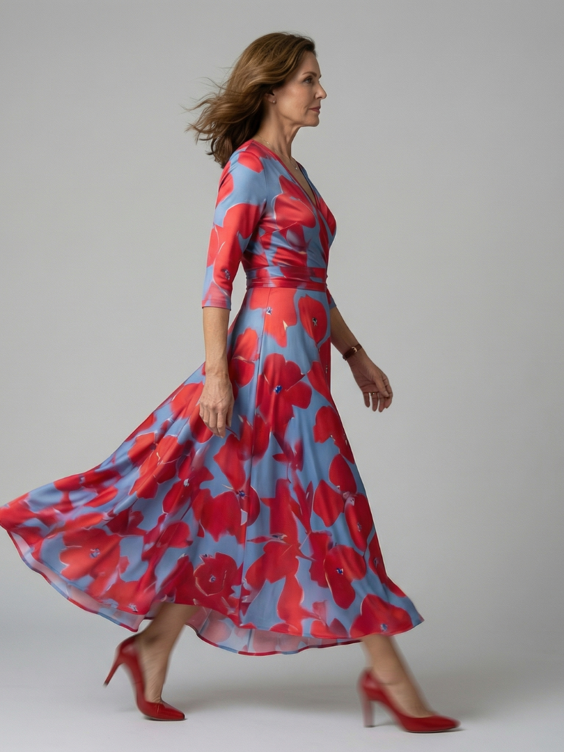 Juana | Abito midi con scollo incrociato
