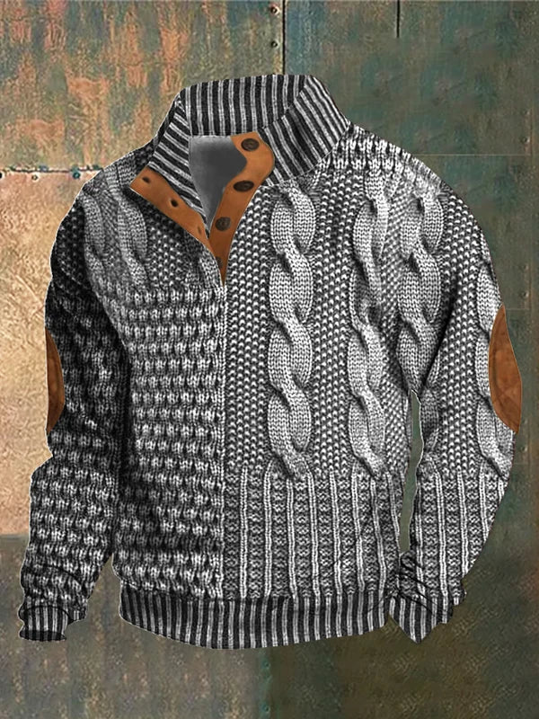 FÉNIX | Maglione patchwork in maglia a trecce