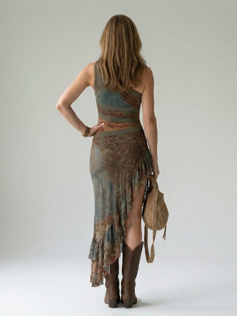 Dorotea | Abito midi drappeggiato