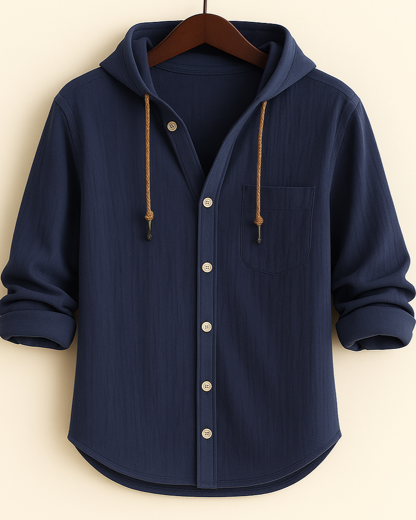 LORENZ | Camicia con cappuccio in cotone