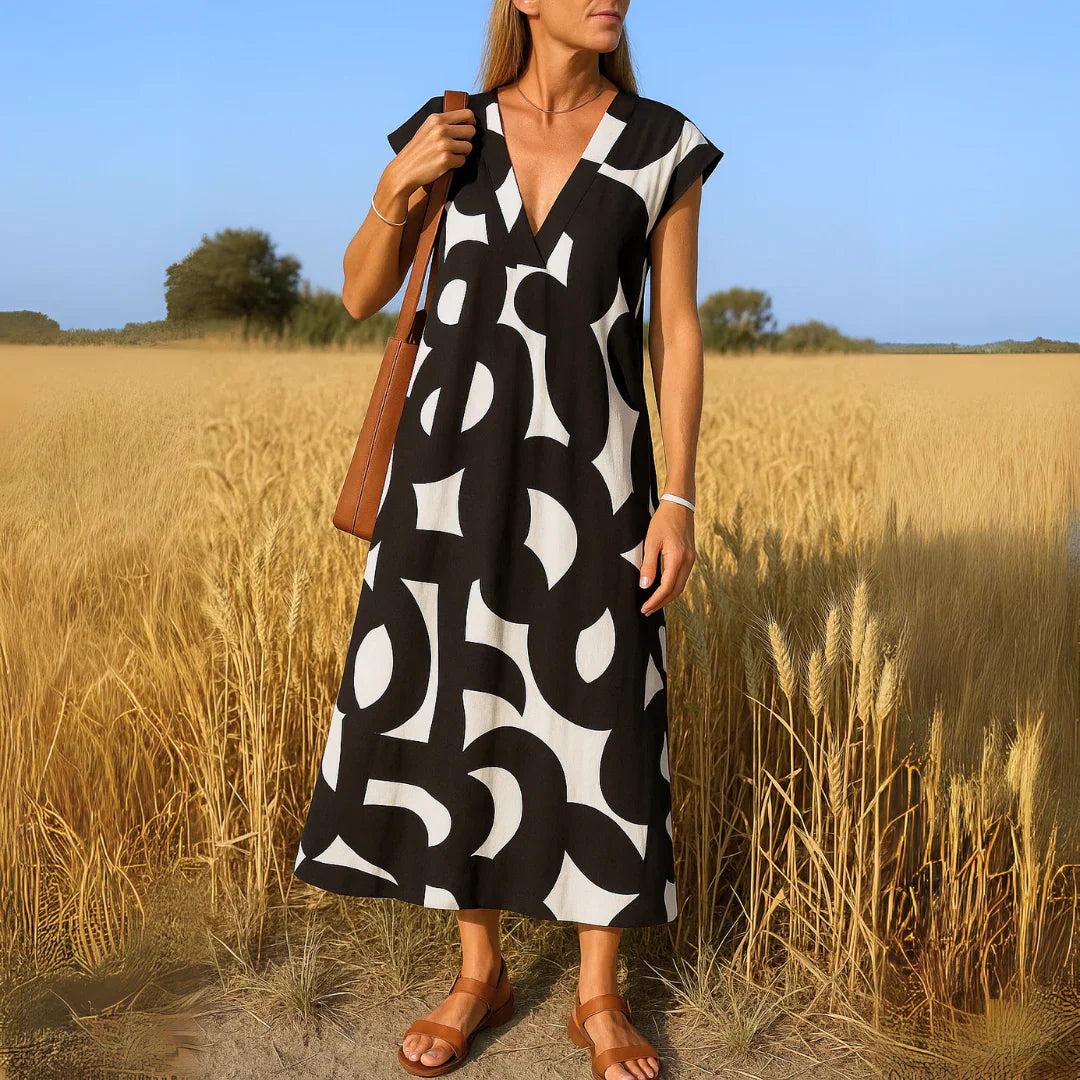 Olivia - Vestito Comodo ed Elegante con Stampa Astratta