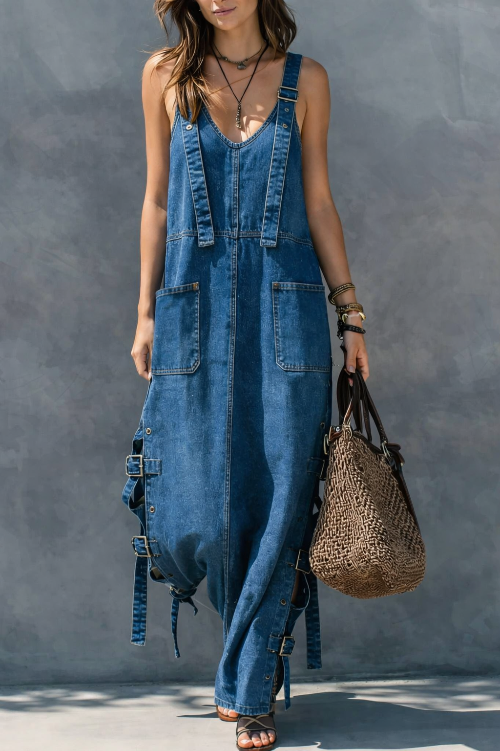 Harper | Tuta in denim con vita elasticizzata