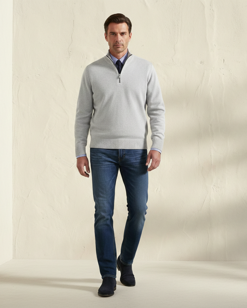 MORGAN | Maglione casual a mezza zip