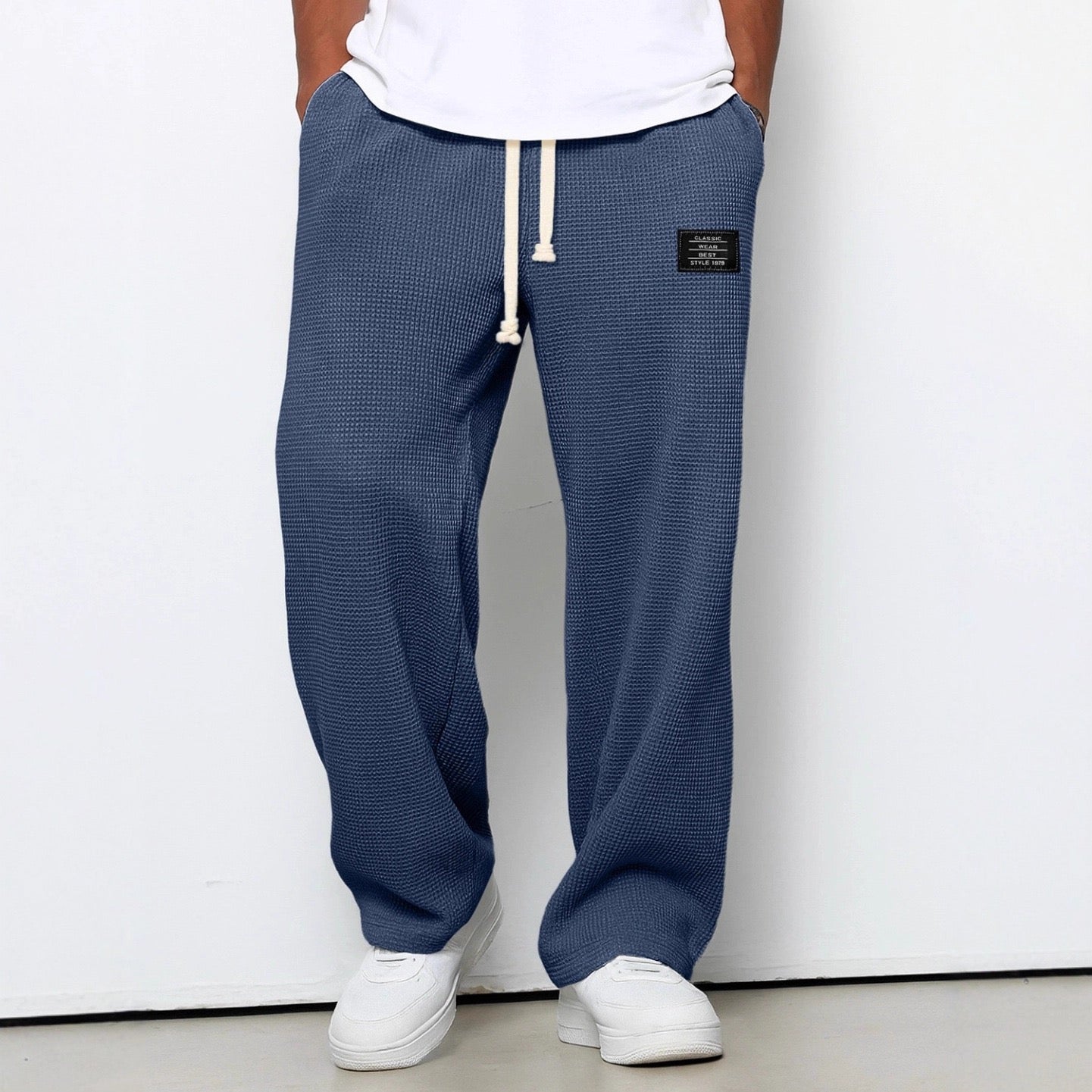 Lorenzo | Pantaloni Larghi con Tessuto a Nido d'Ape