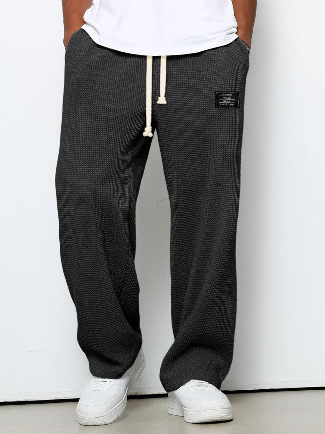 Lorenzo | Pantaloni Larghi con Tessuto a Nido d'Ape
