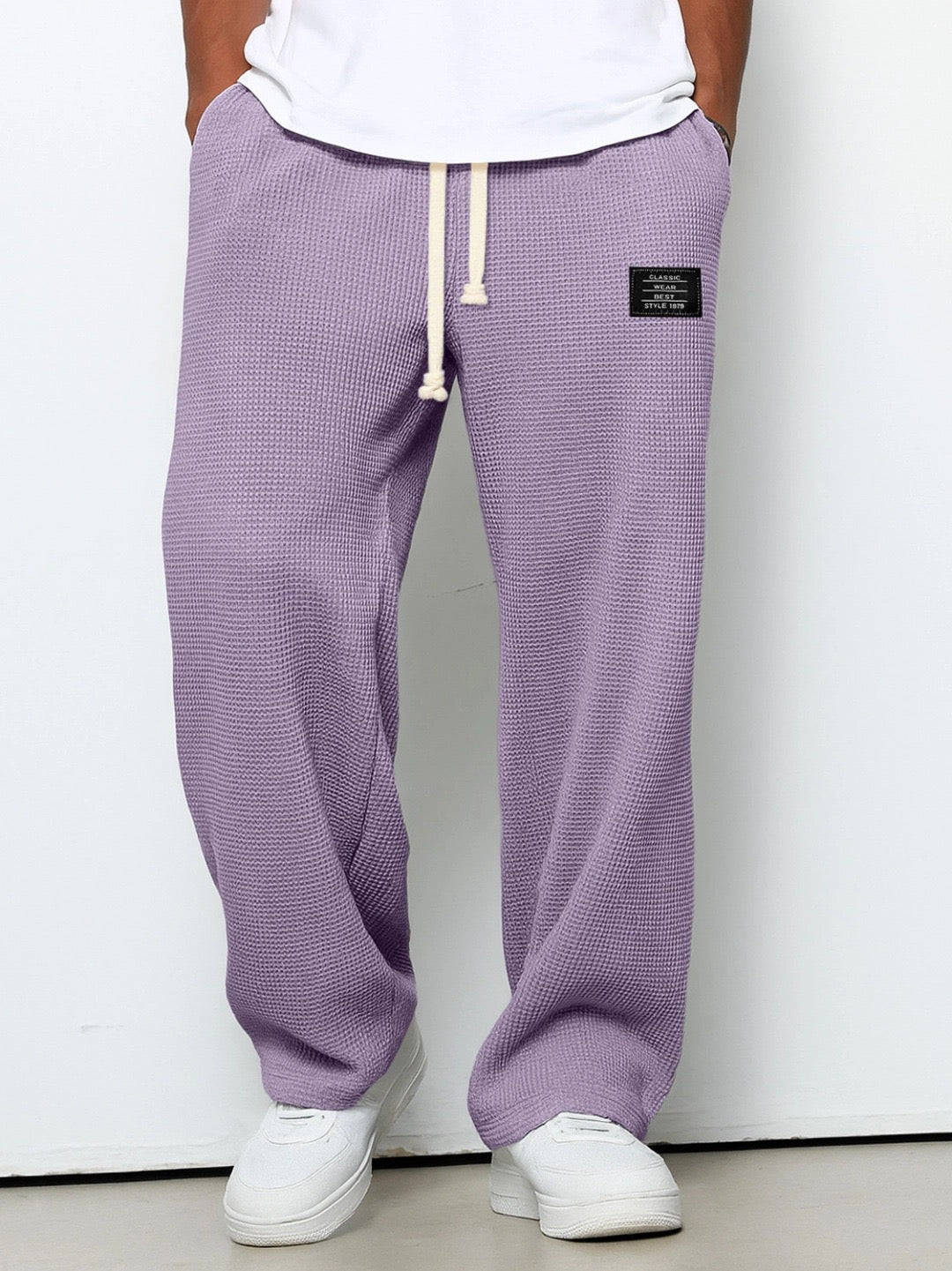 Lorenzo | Pantaloni Larghi con Tessuto a Nido d'Ape