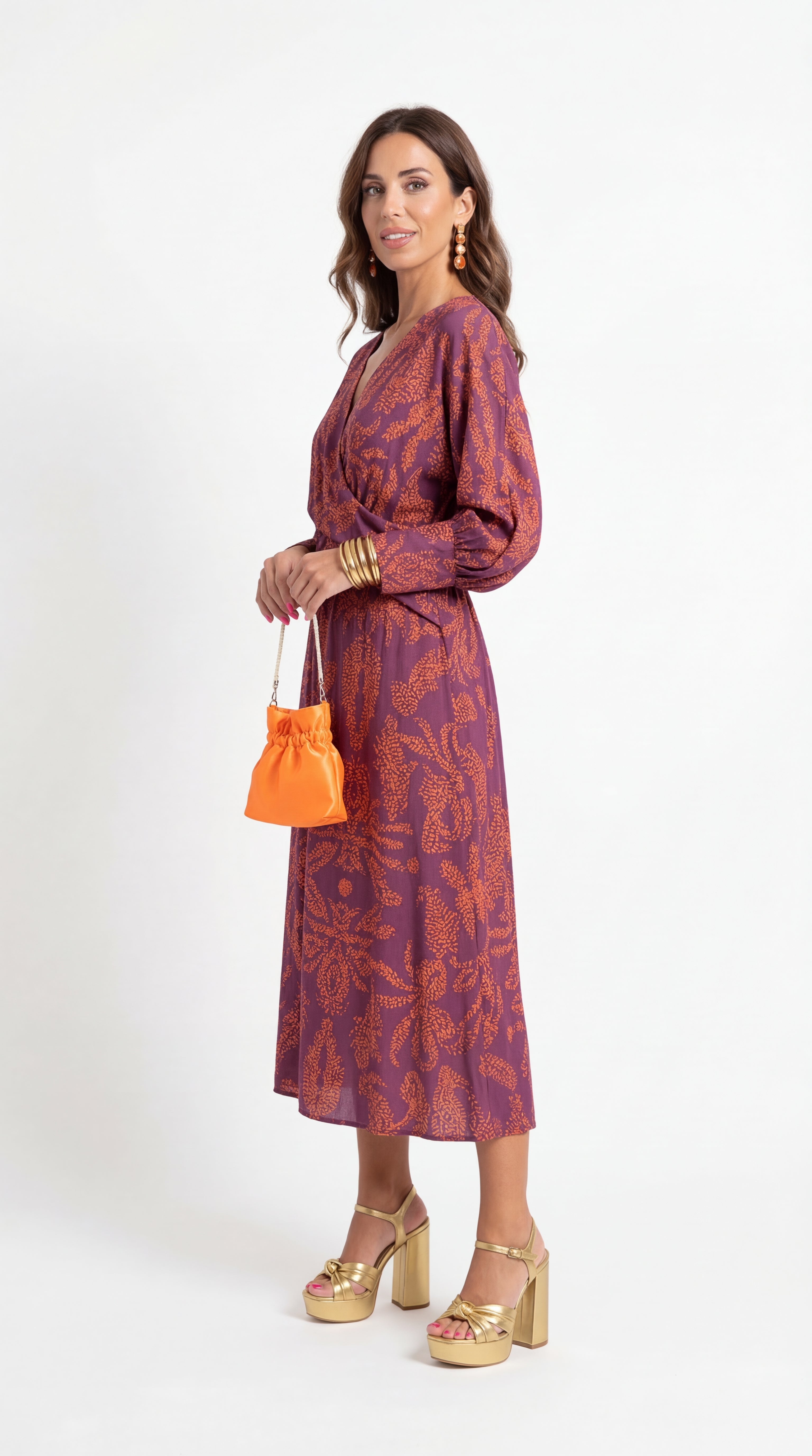 Isadora™ – Abito Midi Elegante con Stampa dal Fascino Intramontabile