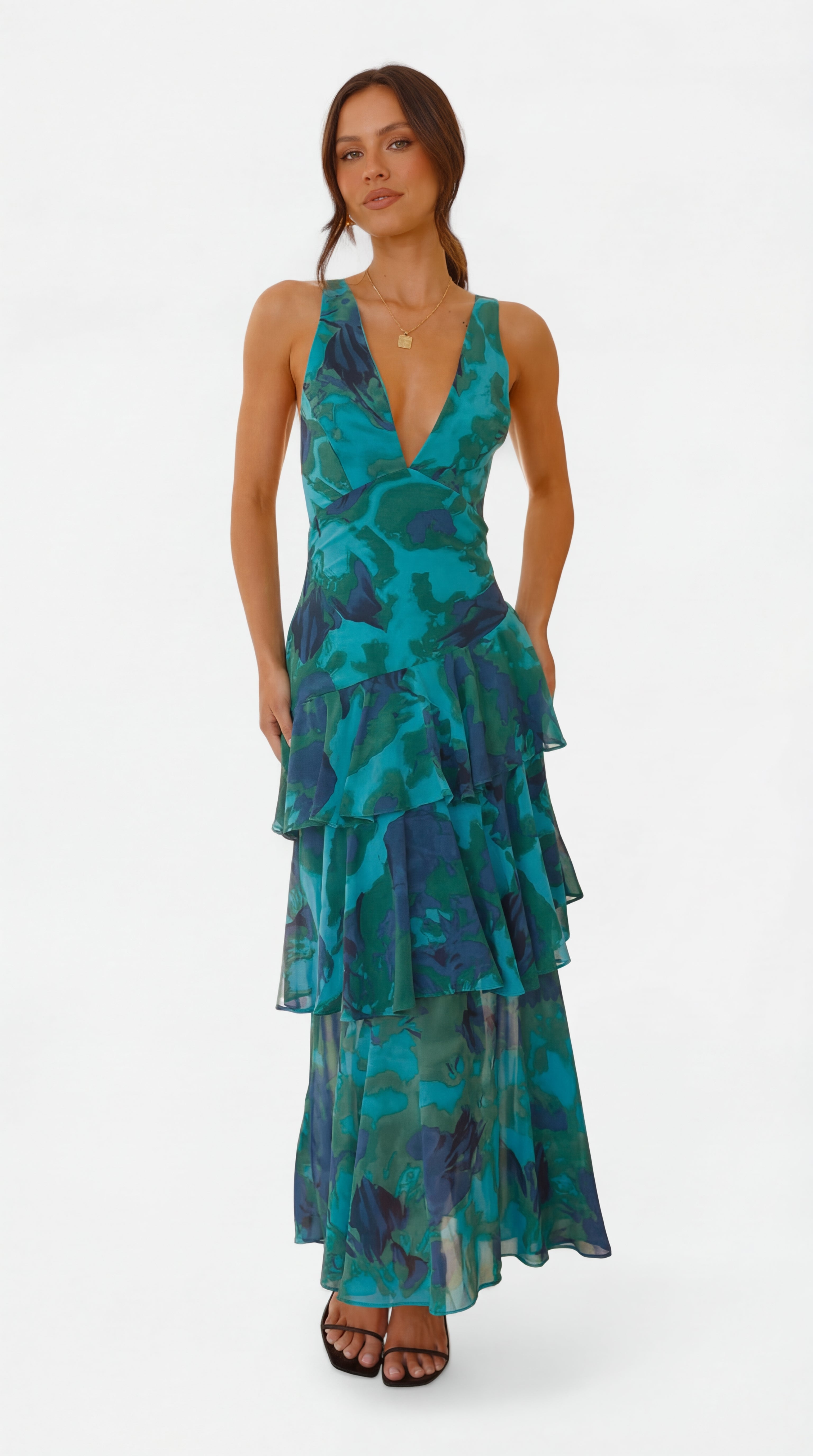 Domenica | Vestito in chiffon scollato a V