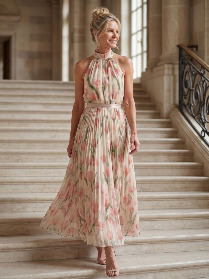 Reyna | Abito midi floreale all'americana
