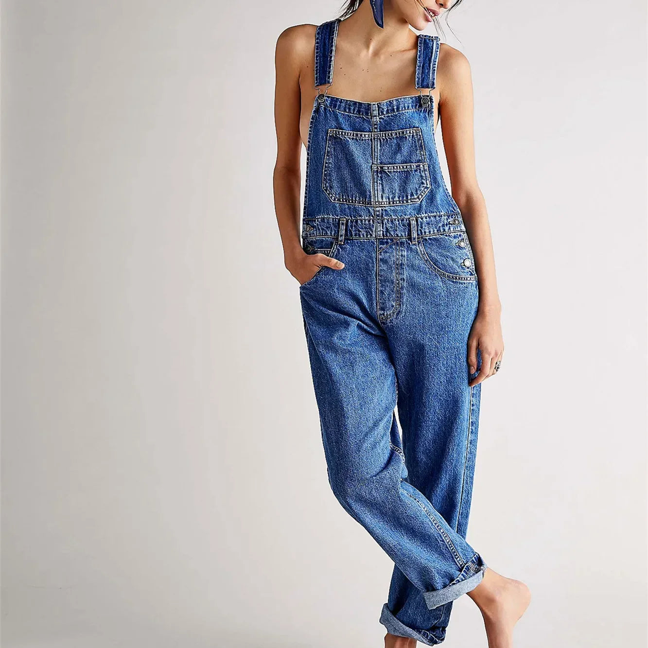 Riley | Salopette Classica in Denim