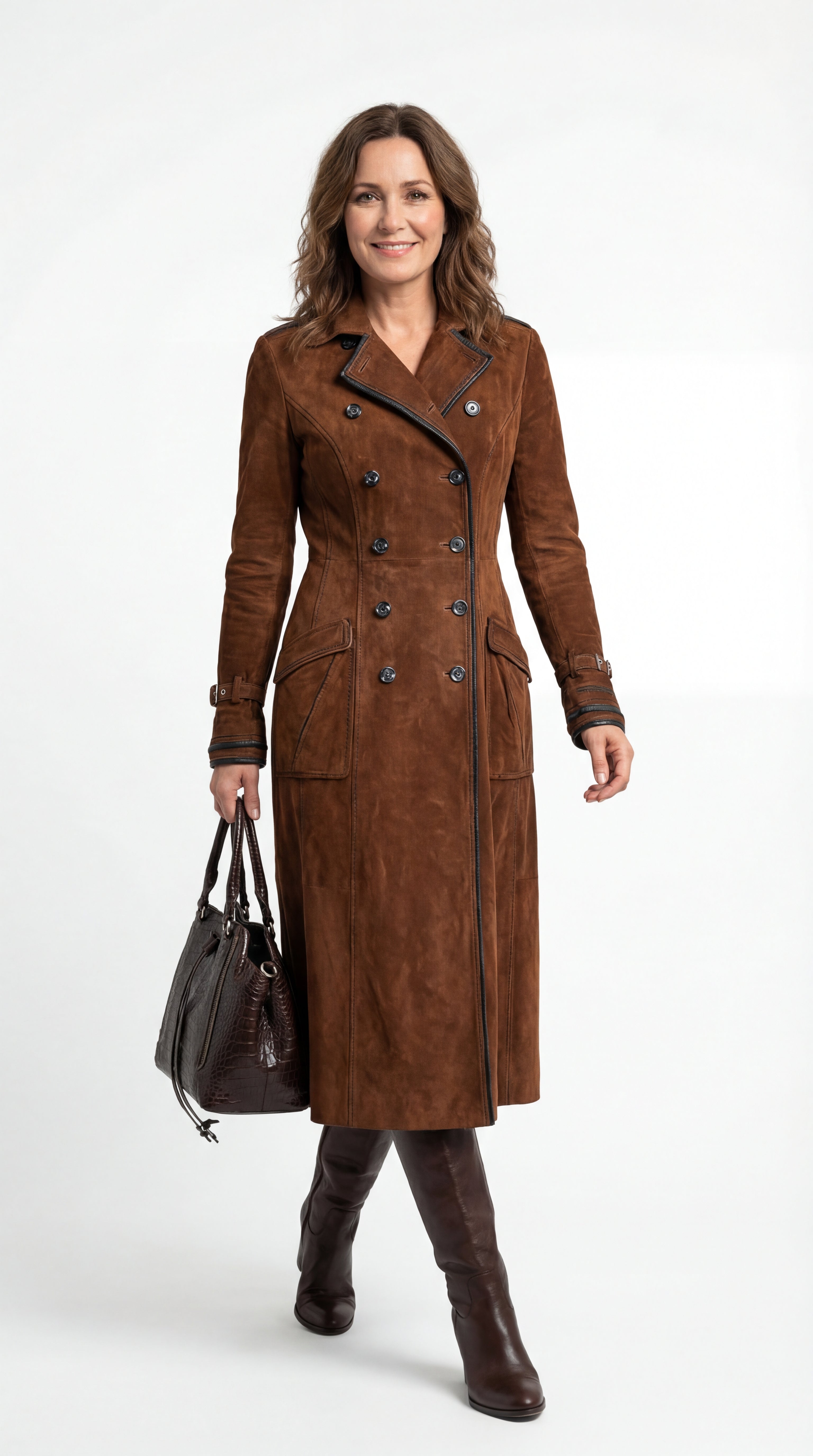 Nathaly™ Trench in camoscio