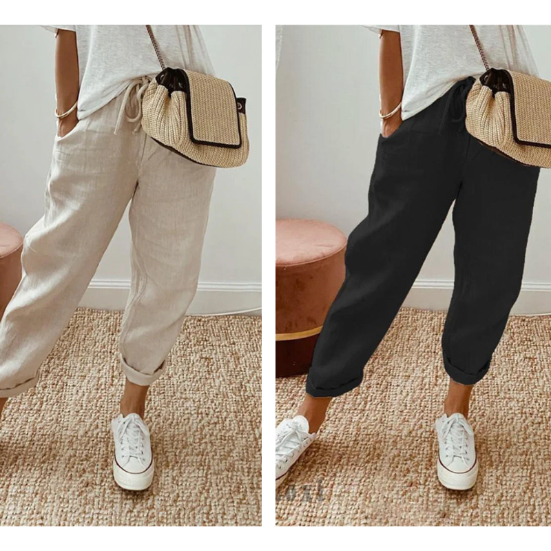 Sofia | Pantaloni in cotone e lino dal taglio elegante