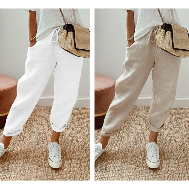 Sofia | Pantaloni in cotone e lino dal taglio elegante