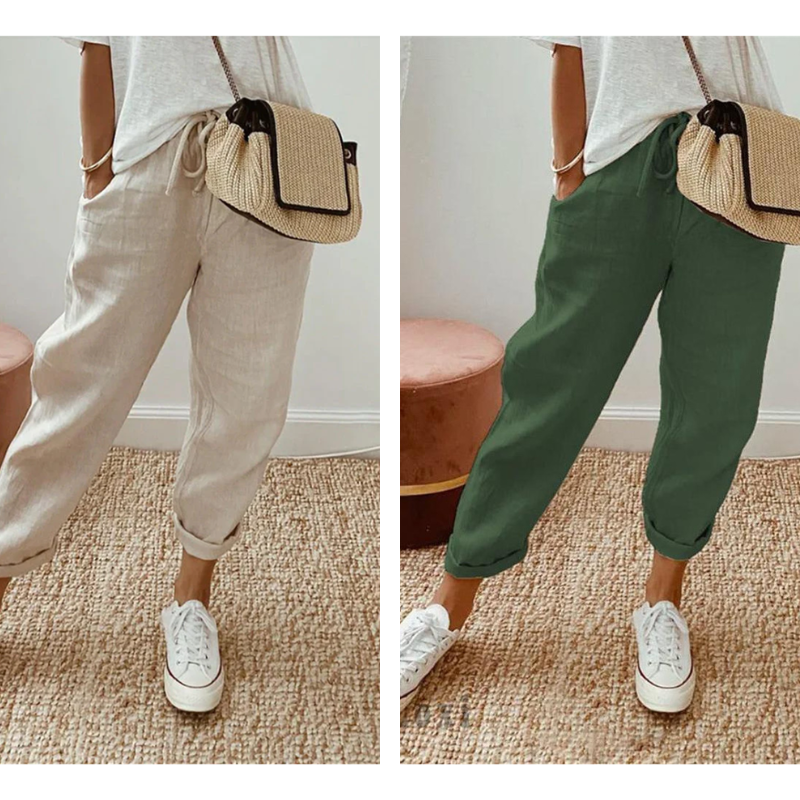 Sofia | Pantaloni in cotone e lino dal taglio elegante