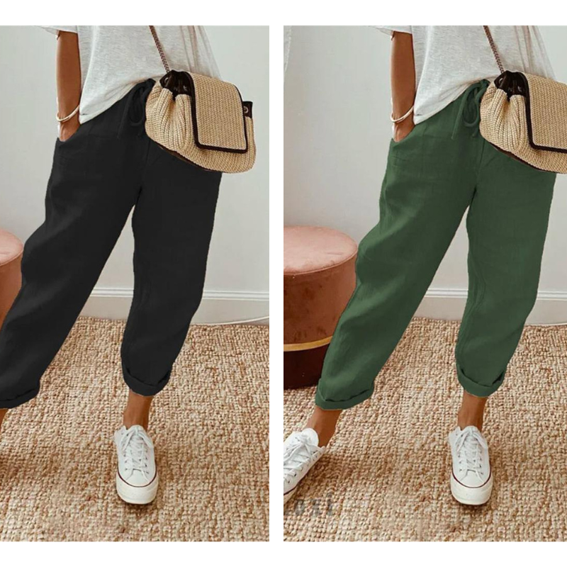 Sofia | Pantaloni in cotone e lino dal taglio elegante