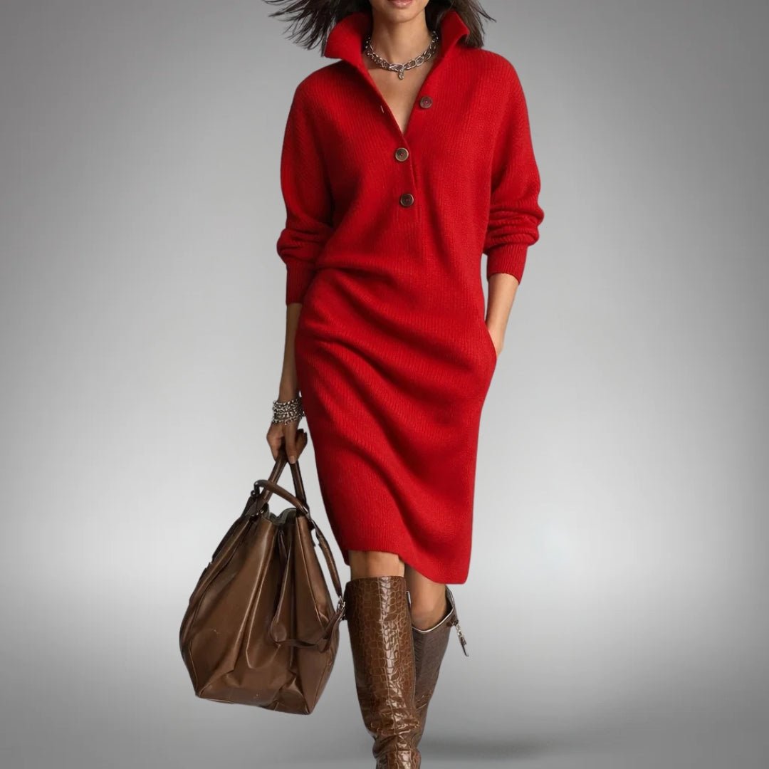 Constance™ | Abito in maglia morbida con bottoni