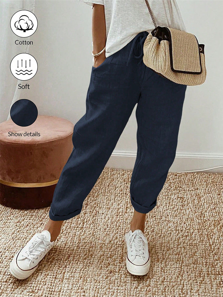 Sofia | Pantaloni in cotone e lino dal taglio elegante