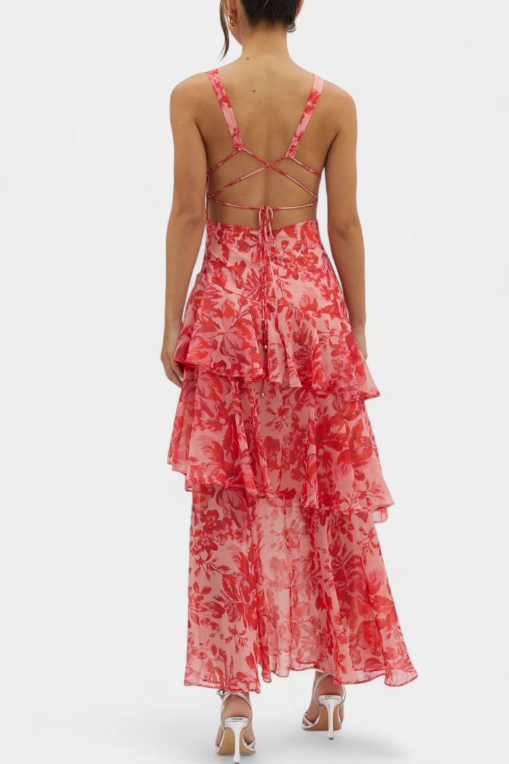 Domenica | Vestito in chiffon scollato a V