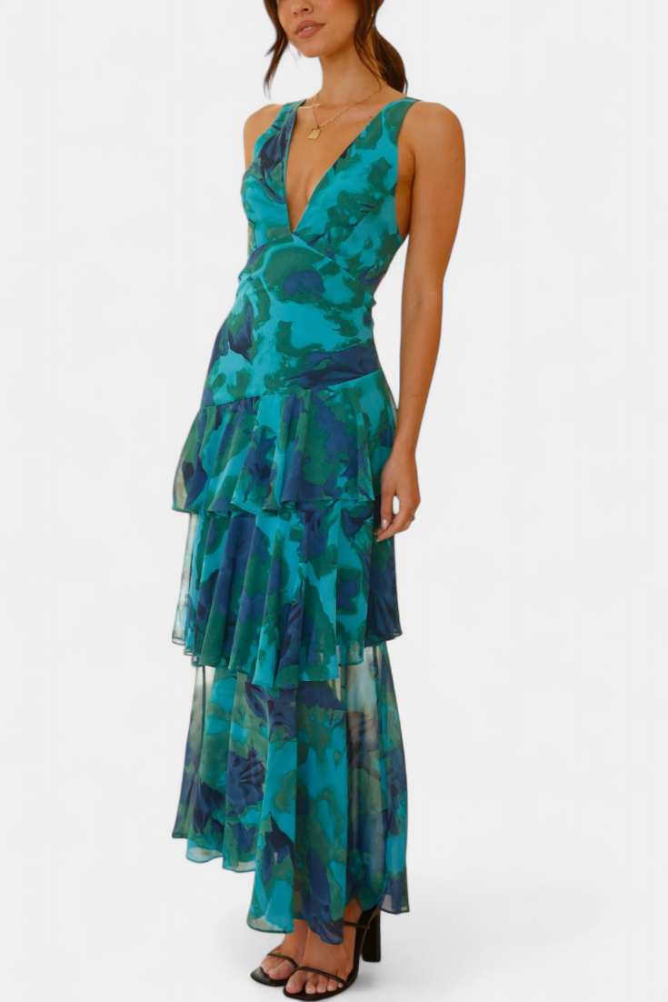 Domenica | Vestito in chiffon scollato a V