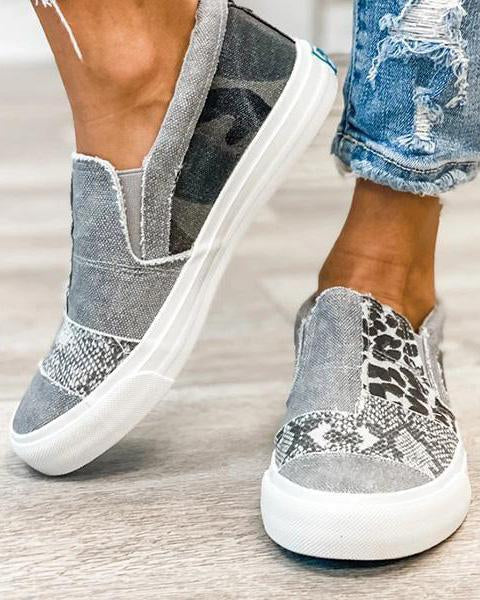 Quinny | Scarpe casual in tela con stampa leopardata