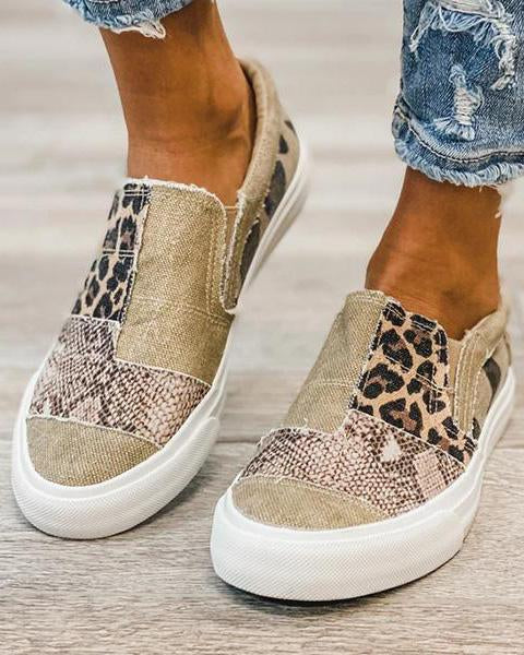 Quinny | Scarpe casual in tela con stampa leopardata