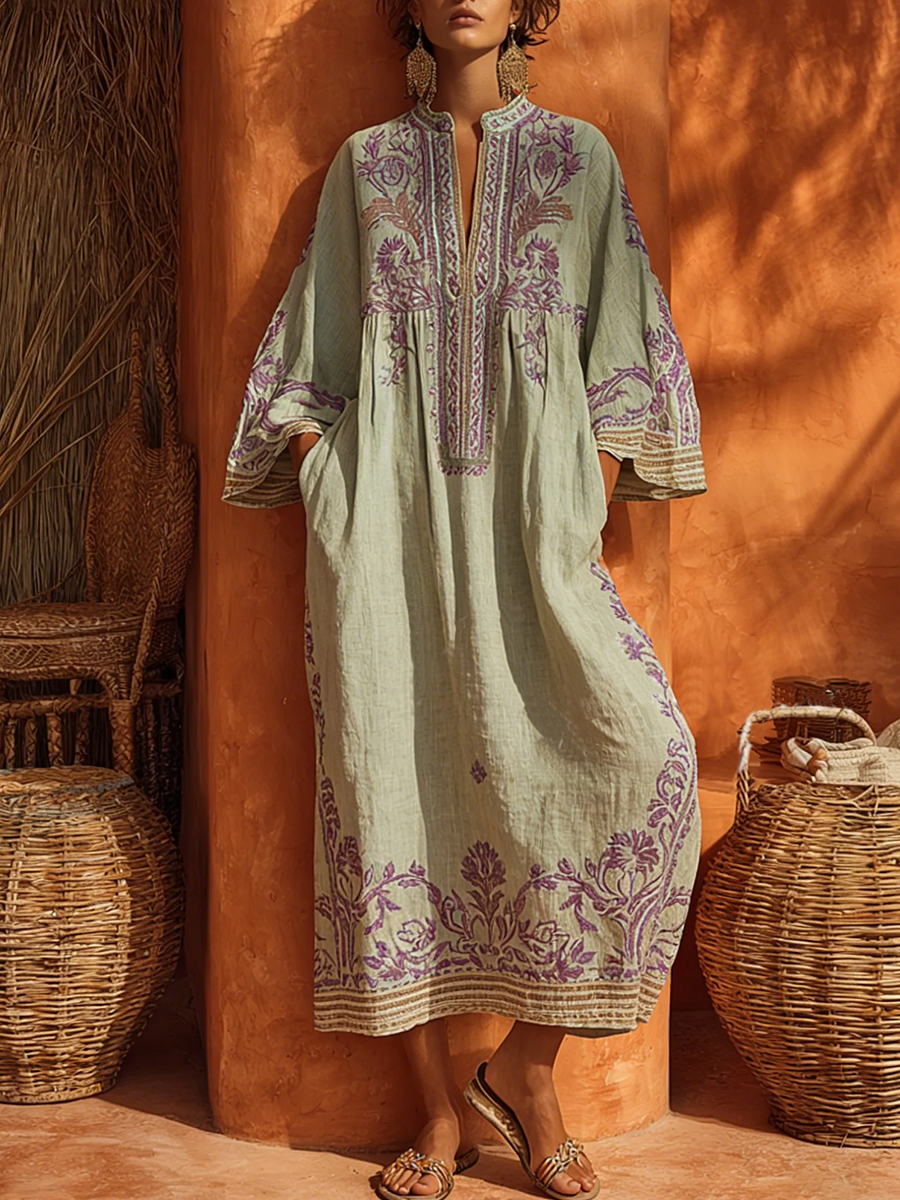 Celestina | Vestito boho ricamato