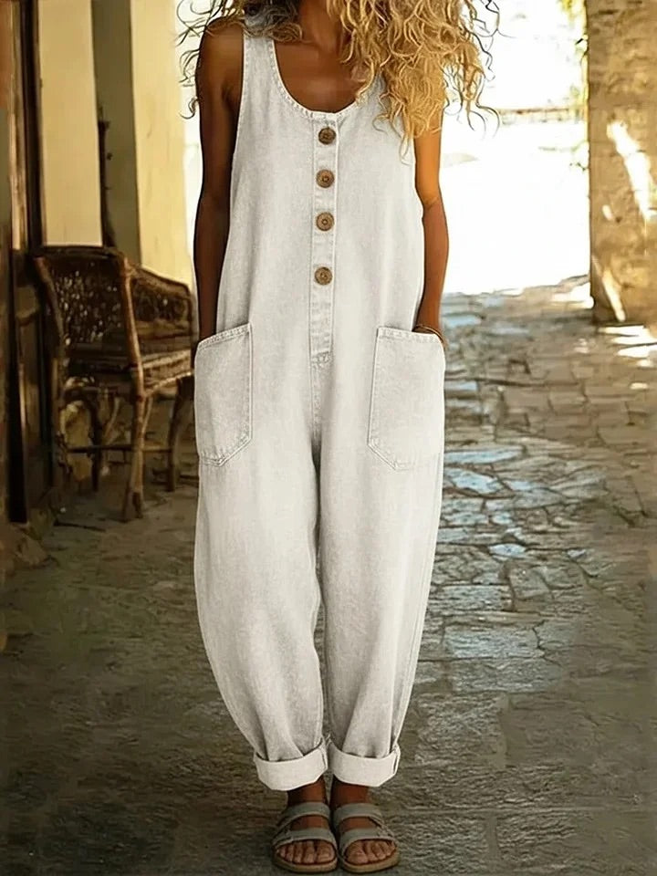 Saylor | Salopette in denim di cotone lavato vintage