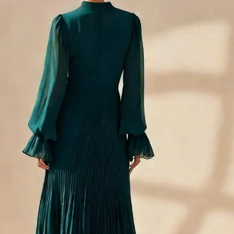 Clara | Vestito midi plissettato con balze