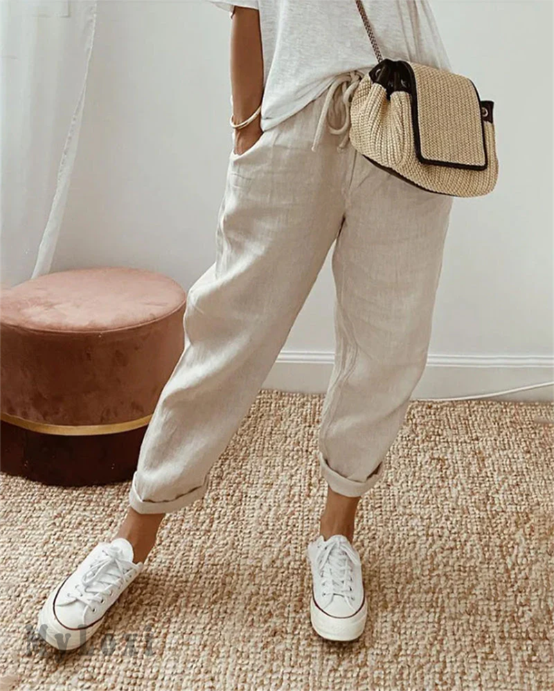 Sofia | Pantaloni in cotone e lino dal taglio elegante