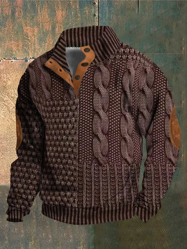 FÉNIX | Maglione patchwork in maglia a trecce