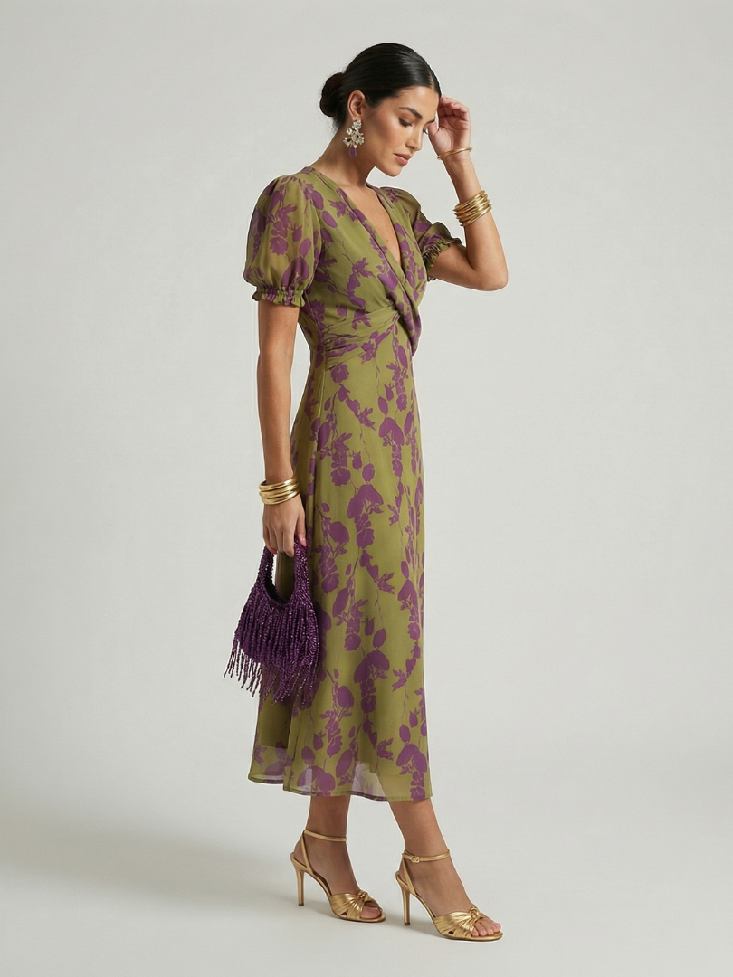 Natalia | Abito midi floreale
