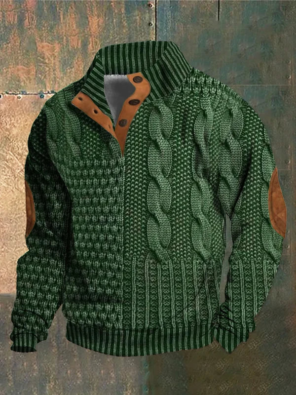 FÉNIX | Maglione patchwork in maglia a trecce