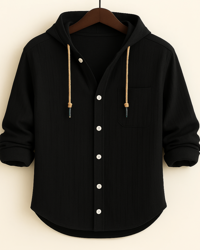 LORENZ | Camicia con cappuccio in cotone