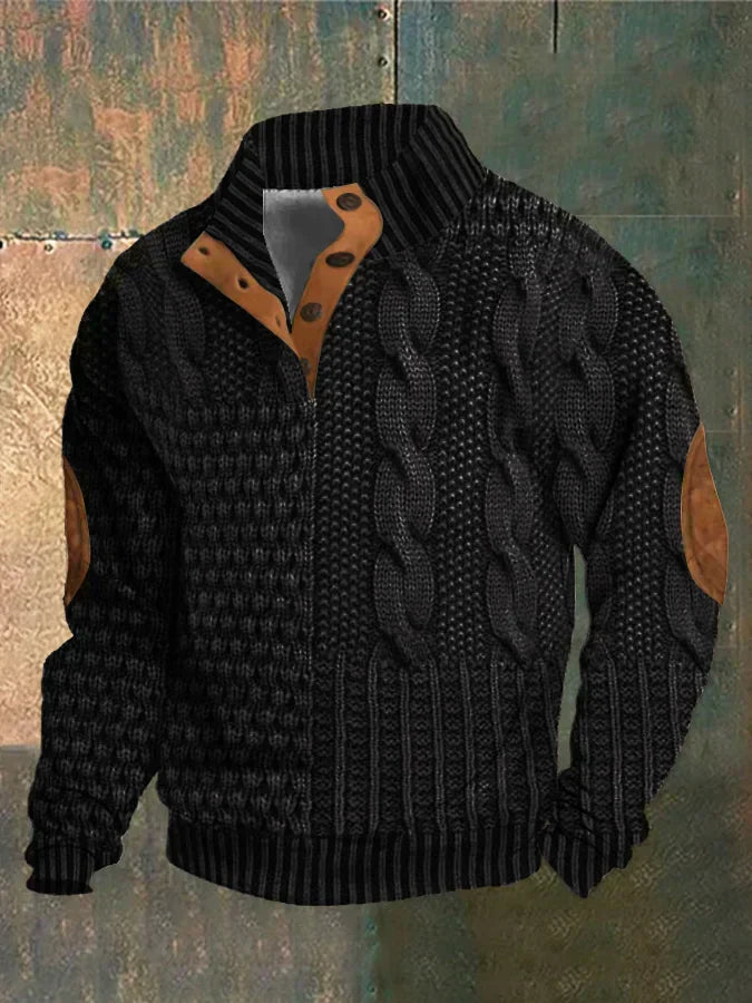 FÉNIX | Maglione patchwork in maglia a trecce