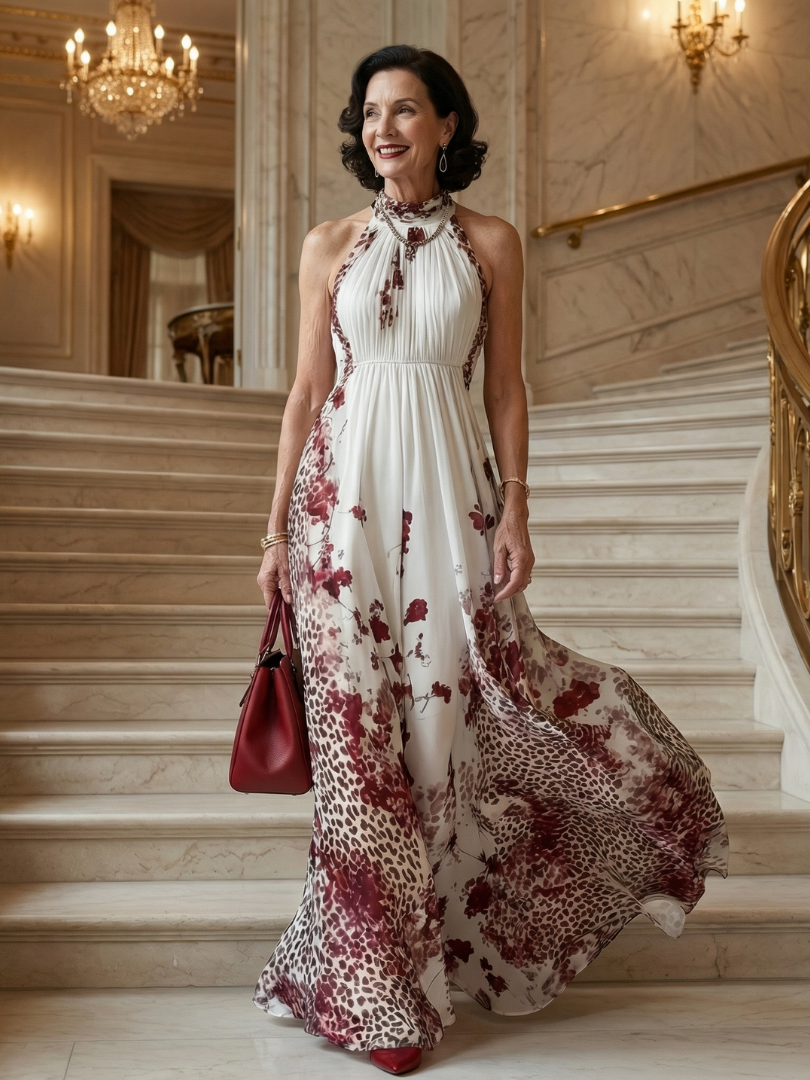 Graciela | Vestito lungo plissettato