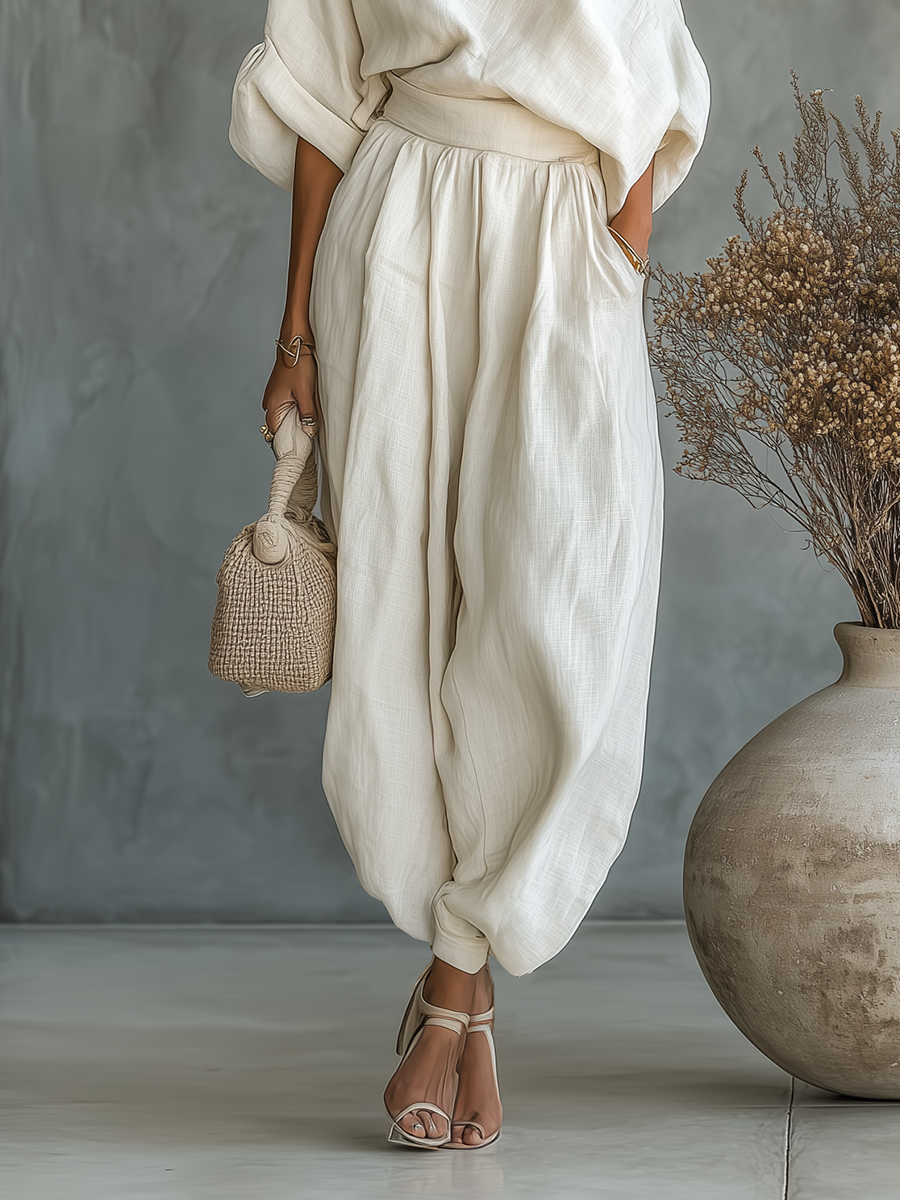 Completo in lino Off-white