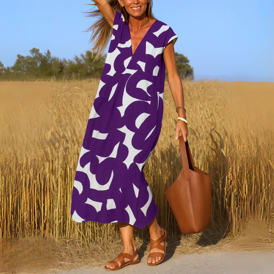 Olivia - Vestito Comodo ed Elegante con Stampa Astratta