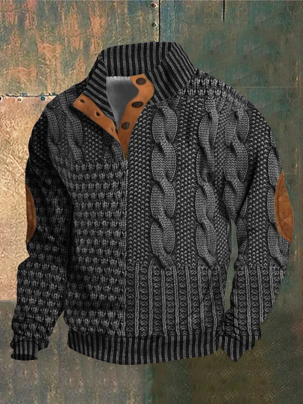 FÉNIX | Maglione patchwork in maglia a trecce