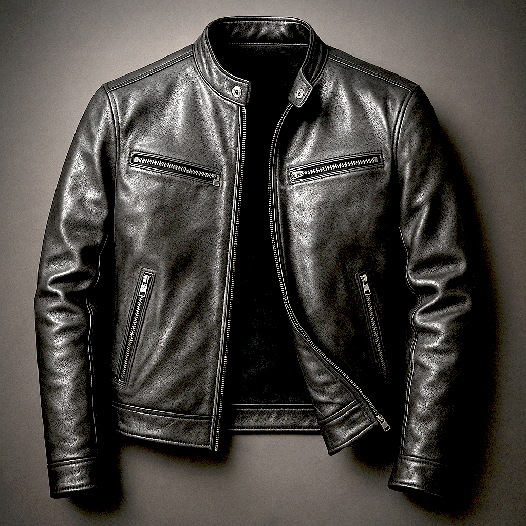 RECIO | Giacca vintage in pelle con cerniera