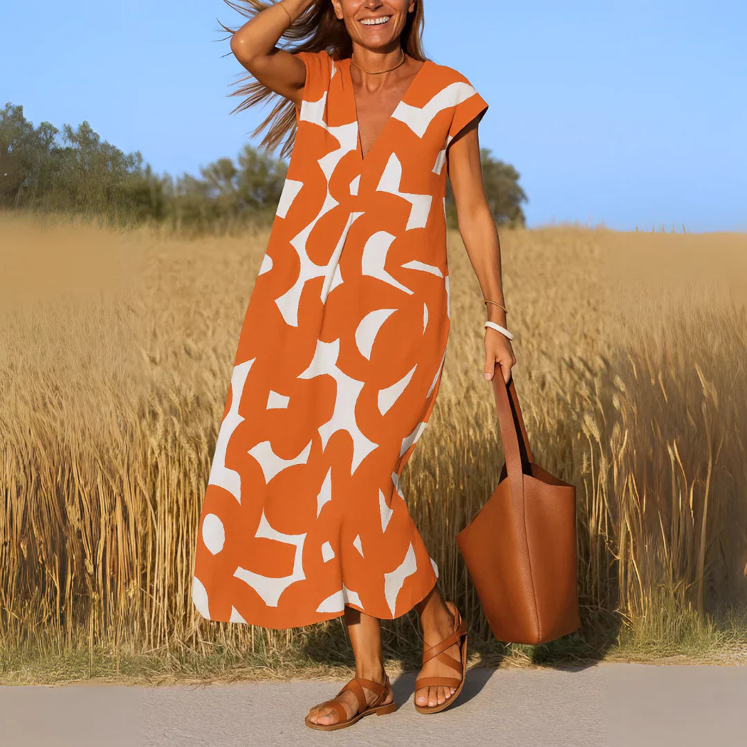 Olivia - Vestito Comodo ed Elegante con Stampa Astratta