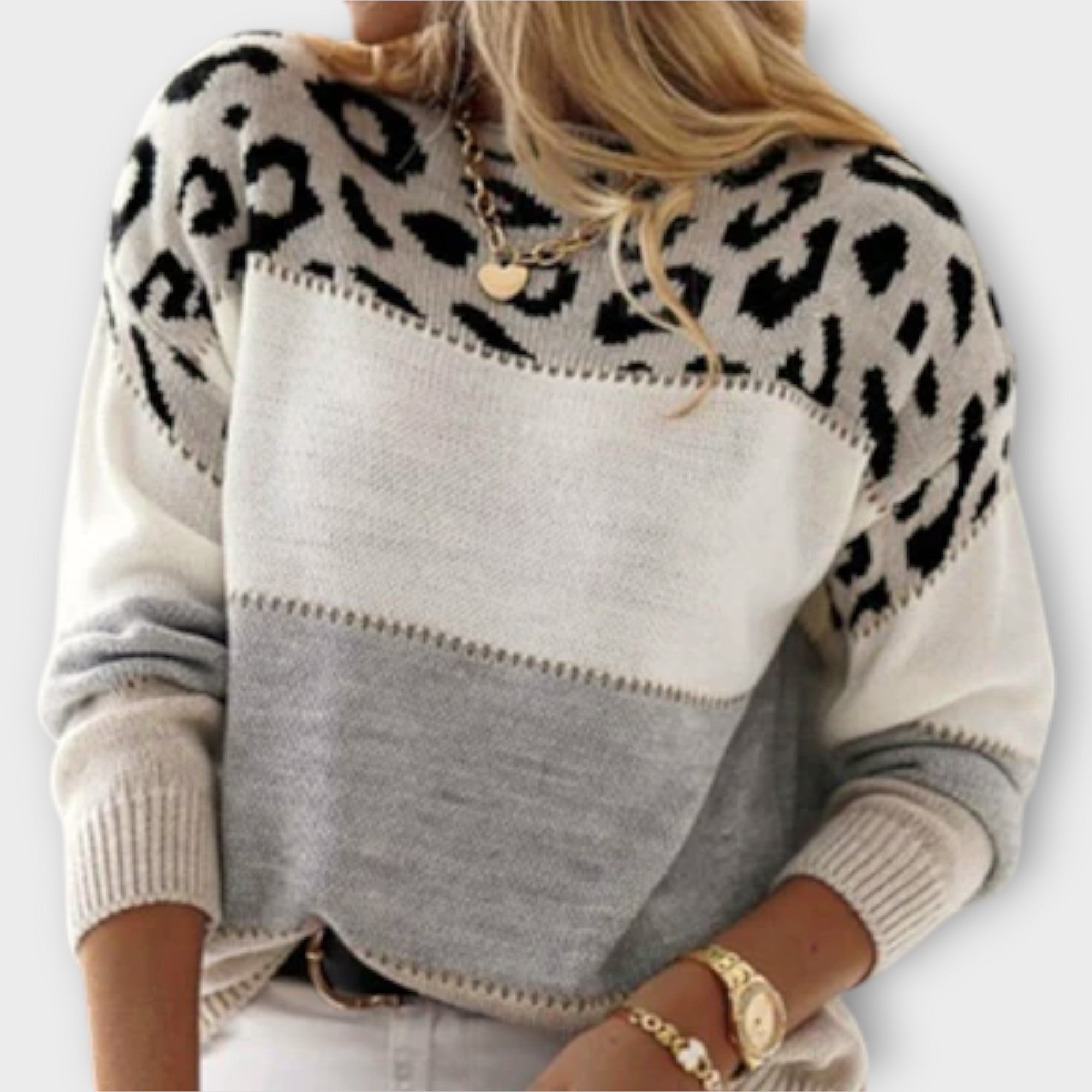 Cheyenne - Maglione Casual con Design Leopardo