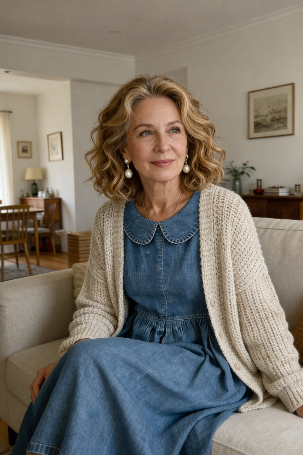 Clara | Abito in denim con colletto Peter Pan