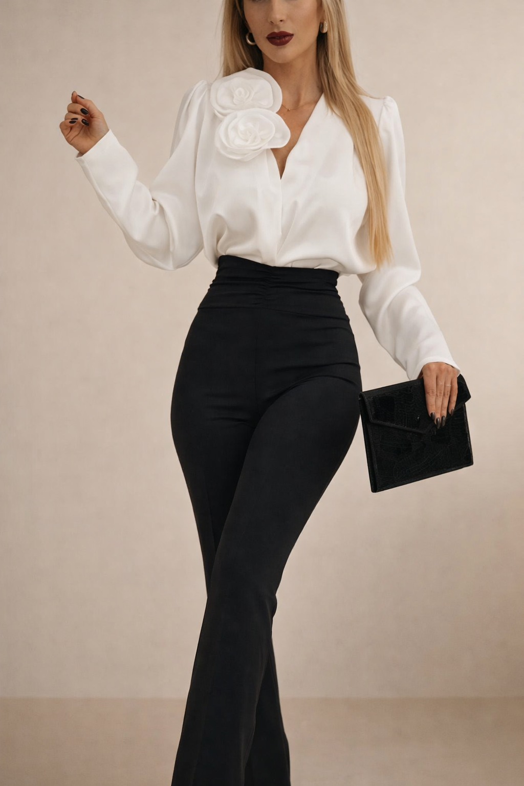 Blusa in satin - Doppio Fiore