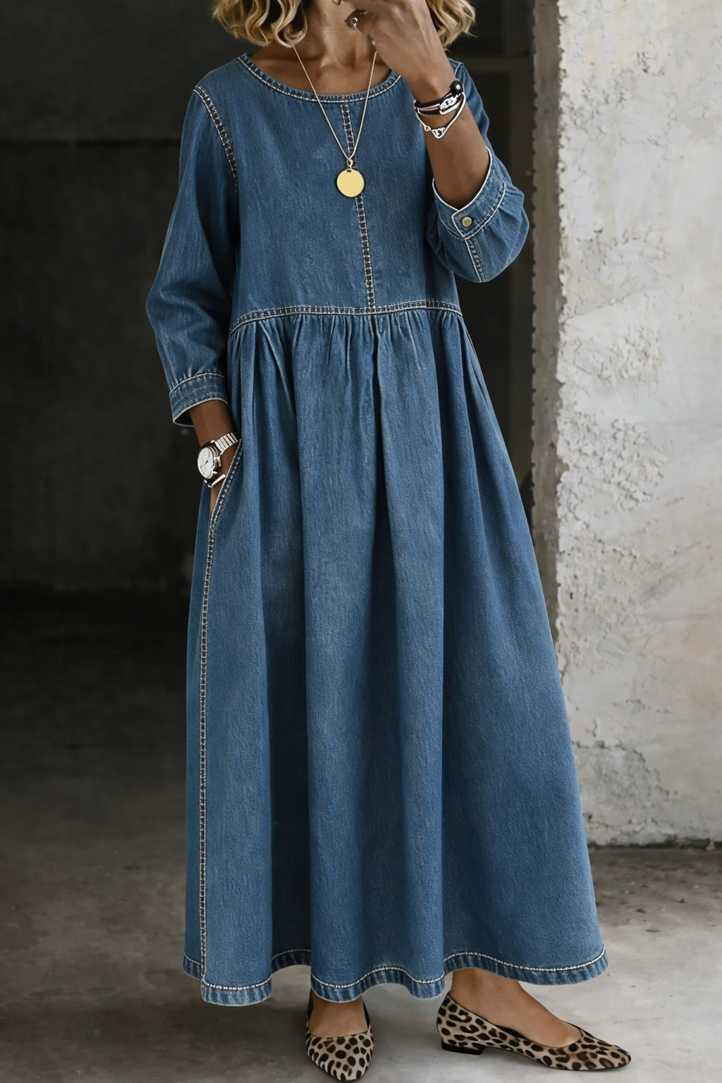 Melissa | Abito in denim a maniche lunghe